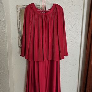 Vintage Koret Of California 3 Piece Red Womens Set, Pant, Skirt & Blousr Size 10